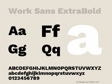 WorkSans-ExtraBold Version 1.500 Font Sample