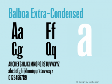 Balboa-ExtraCondensed 2.000;com.myfonts.easy.parkinson.balboa.extra-condensed.wfkit2.version.41ge Font Sample