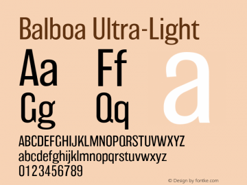 Balboa-UltraLight 2.000;com.myfonts.easy.parkinson.balboa.ultralight.wfkit2.version.4kjN Font Sample