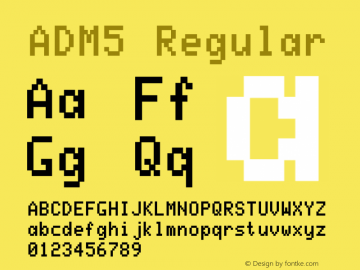 ADM5 Version 001.000 Font Sample