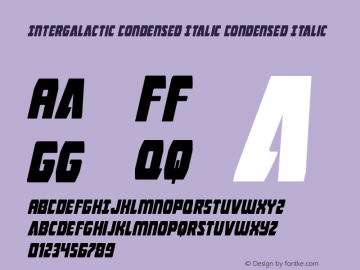 Intergalactic Condensed Italic Version 1.0; 2016图片样张