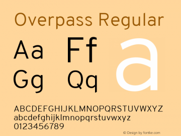Overpass-Light Version 1.100 Font Sample