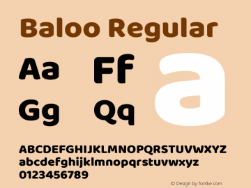 Baloo Regular Version 1.443;PS 1.000;hotconv 16.6.51;makeotf.lib2.5.65220; ttfautohint (v1.6) Font Sample