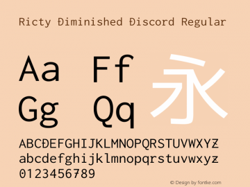 Ricty Diminished Discord Regular Version 4.0.1图片样张