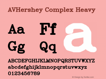 AVHershey Complex Heavy Version 000.001 Font Sample