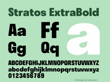 Stratos ExtraBold Regular Version 1.002;PS 1.2;hotconv 1.0.72;makeotf.lib2.5.5900 Font Sample
