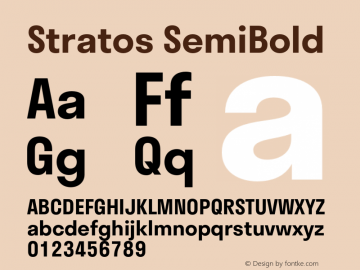 Stratos SemiBold Regular Version 1.002;PS 1.2;hotconv 1.0.72;makeotf.lib2.5.5900 Font Sample
