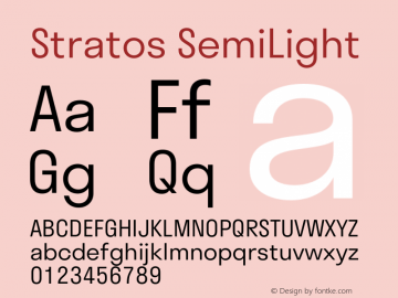 Stratos  SemiLight Regular Version 1.002;PS 1.2;hotconv 1.0.72;makeotf.lib2.5.5900 Font Sample