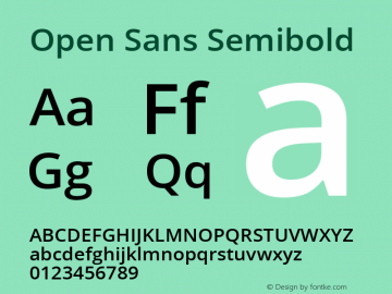 Open Sans Semibold Regular Version 1.10 Font Sample