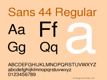 Sans 44 Version $Revision: 2268 $ Font Sample