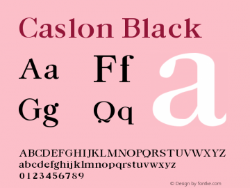 Caslon-Black Version 001.000 Font Sample