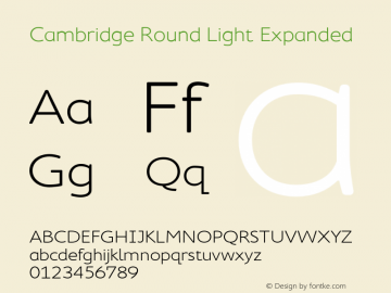 CambridgeRound-LightExp Version 1.001 Font Sample