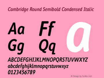 CambridgeRound-SemiboldCondIt Version 1.001图片样张