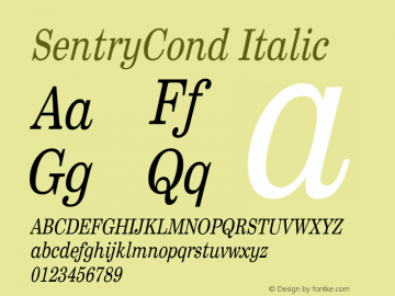 SentryCond Italic 001.001图片样张