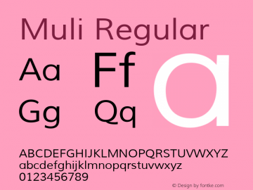 Muli Version 1.000 Font Sample