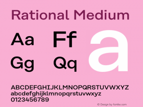 Rational-Medium Version 1.000;PS 001.000;hotconv 1.0.88;makeotf.lib2.5.64775;com.myfonts.easy.rene-bieder.rational.medium.wfkit2.version.4yu2图片样张