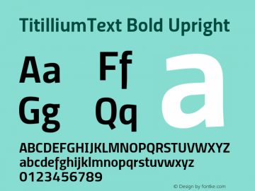 TitilliumText Bold Upright Version 60.001 Font Sample