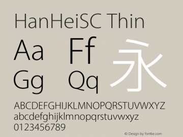HanHeiSC Thin  Font Sample