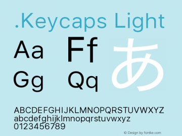 .Keycaps Light 12.0d6e285 Font Sample