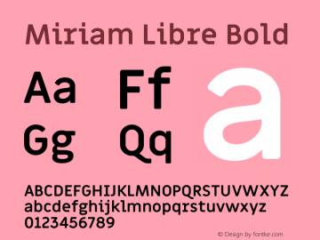 Miriam Libre Bold Version 1.000 Font Sample