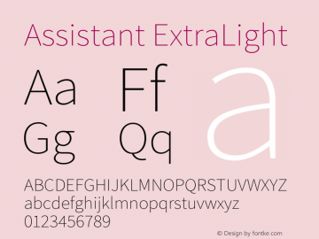 Assistant-ExtraLight Version 2.001 Font Sample