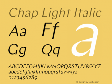 Chap-LightItalic Version 1.000图片样张
