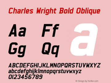 Charles Wright Bold Oblique Charles Wright Bold Oblique (version 1.0)  by Keith Bates   •   © 2016   www.k-type.com图片样张
