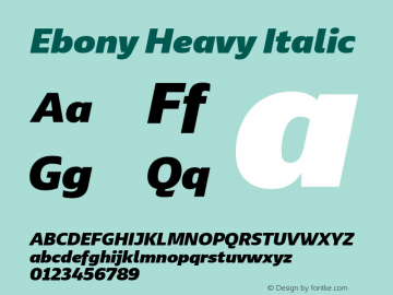 Ebony Hv Italic Version 001.000图片样张