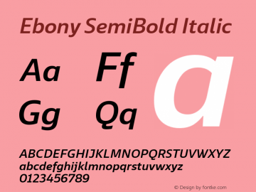 Ebony Sb Italic Version 001.000图片样张