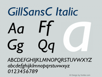 GillSansC-Italic OTF 1.0;PS 001.003;Core 116;AOCW 1.0 161 Font Sample