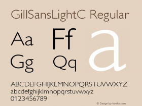 GillSansLightC OTF 1.0;PS 001.003;Core 116;AOCW 1.0 161 Font Sample