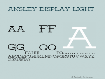 AnsleyDisplay-Light 1.000 Font Sample