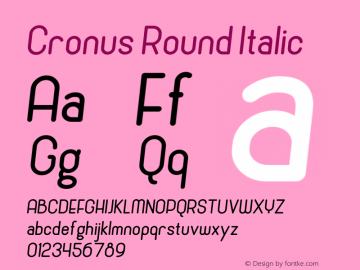 Cronus Round Italic Version 3.00 April 15, 2016 Font Sample