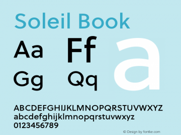 SoleilBk Version 1.001 Font Sample