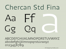 ChercanStd-Fina Version 1.000;PS 001.000;hotconv 1.0.88;makeotf.lib2.5.64775 Font Sample