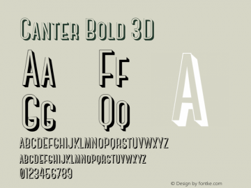 Canter Bold 3D Version 001.001 Font Sample