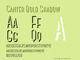 Canter Bold Shadow Version 001.001 Font Sample