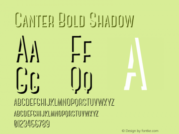 Canter Bold Shadow Version 001.001 Font Sample