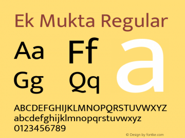 Ek Mukta Regular Version 1.2 Font Sample