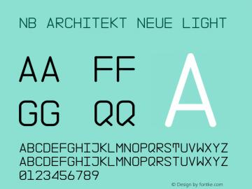 NBArchitektNeue-Light Version 001.001 Font Sample