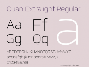 Quan-Extralight Version 1.000 Font Sample