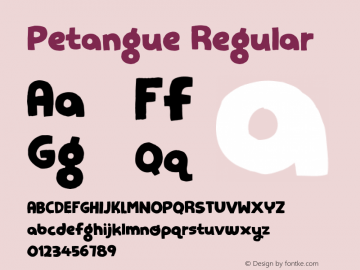 Petangue Version 1.000 Font Sample