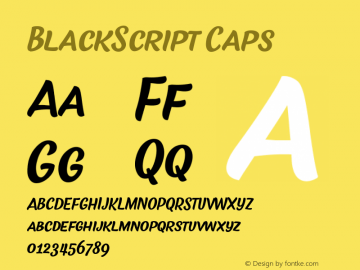 BlackScript Caps 1.000 Font Sample