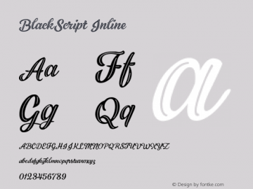 BlackScript Inline 1.000 Font Sample