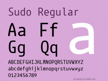 Sudo Version 0.033 Font Sample