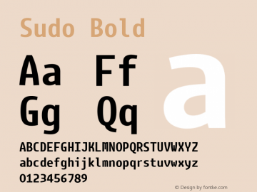 Sudo Bold Version 0.033 Font Sample