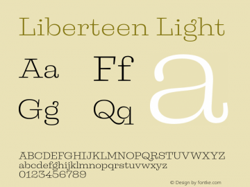 Liberteen Light Version 1.001 Font Sample