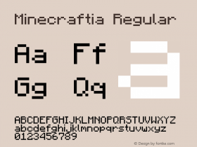 Minecraftia Regular Version 1.0 Font Sample