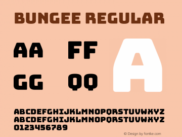 Bungee Regular Regular Version 1.000;PS 1.0;hotconv 1.0.72;makeotf.lib2.5.5900图片样张