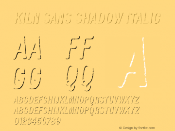 Kiln Sans Shadow Italic Version 1.000 Font Sample